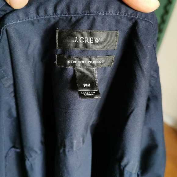 Women's J. Crew navy buttoned shirt long sleeve size PM petite medium - Picture 5 of 5